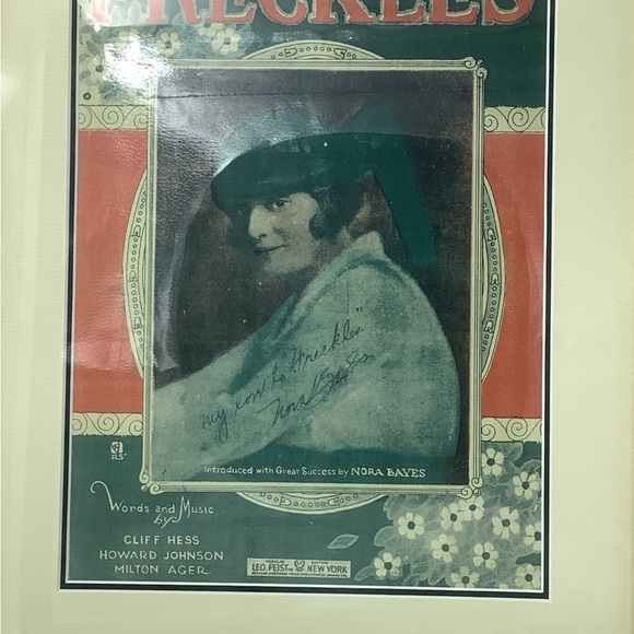 Framed Vintage Nora Bayes Sheet Music Cover - Picture 5 of 10